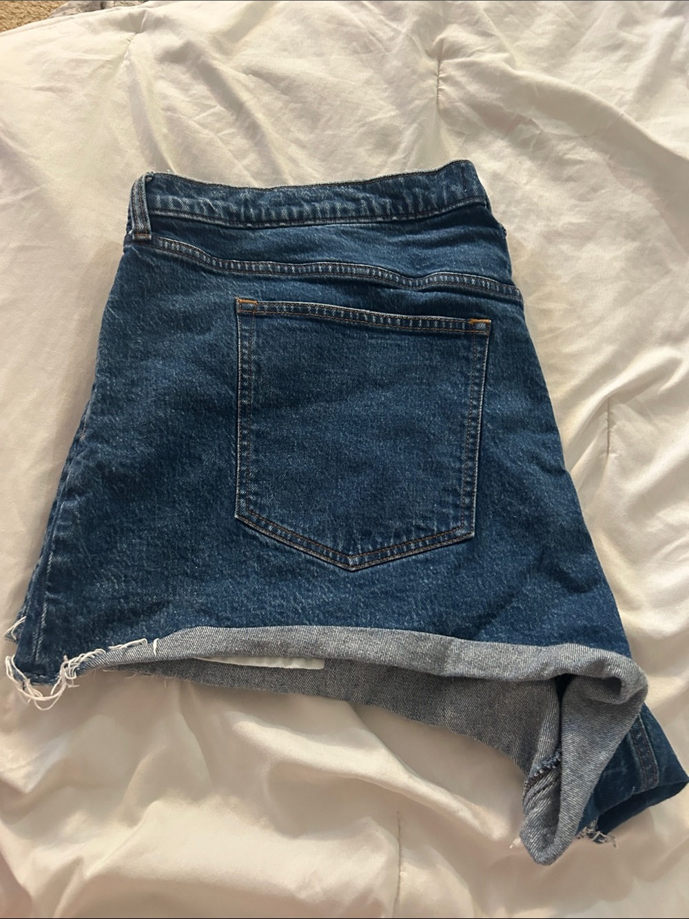 Abercrombie and Fitch Dark Blue Denim Shorts - Women's Jean Shorts